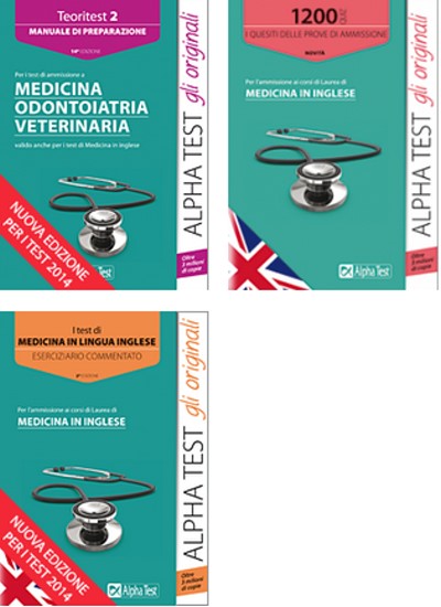 Manuale + 2 Eserciziari di Medicina in inglese